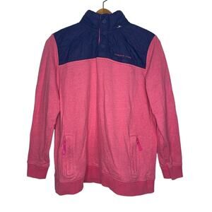 Vineyard Vines Performance Sweatshirt Pink Blue Pullover Hood Preppy Size XS EUC